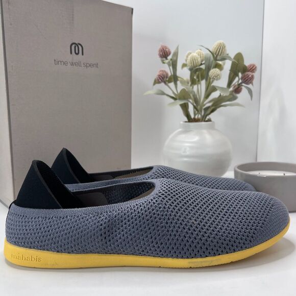 Mahabis Breathe Summer Slip On Slipper Grey/Yellow Men\'s US 12.5-13